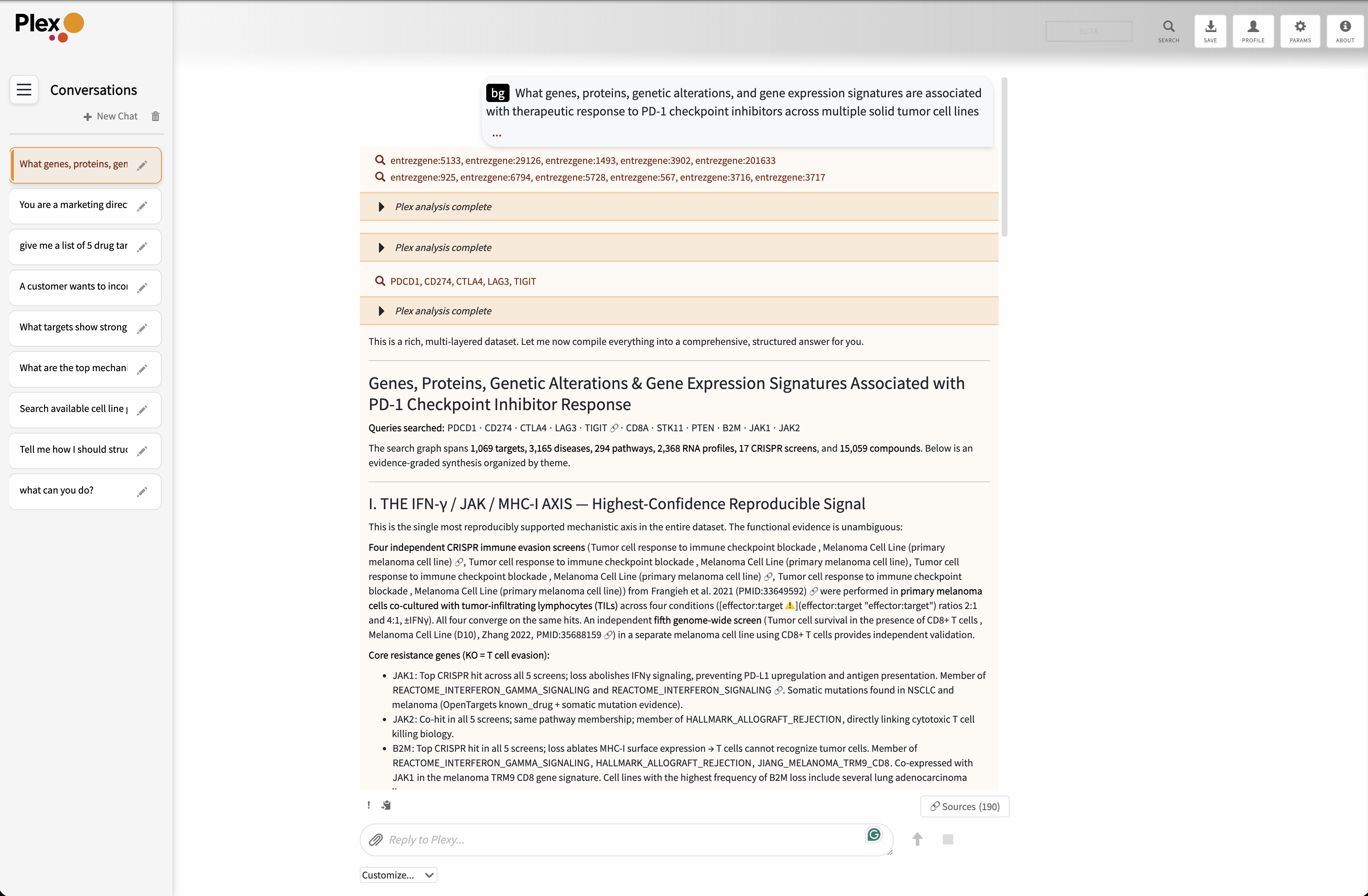 Plex platform analyzing IL-17 pathway modulation with sources and evidence